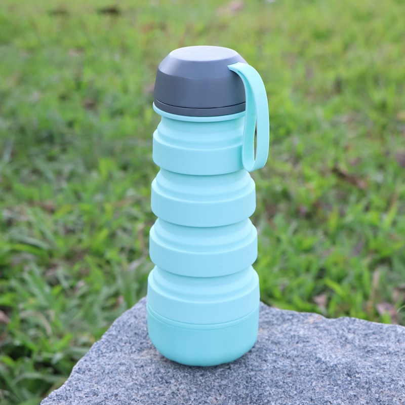Kreativ silikon vattenkopp mat klass fällbar utomhus sport personlighet vattenflaska kör fitness bärbar sport vatten kopp
